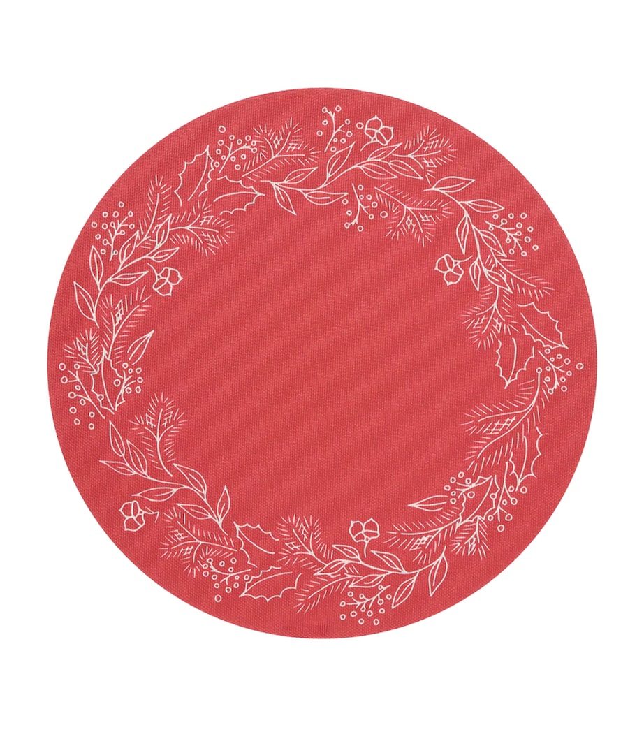 Chilewich round placemat with wreath design, 38cm diameter - British product