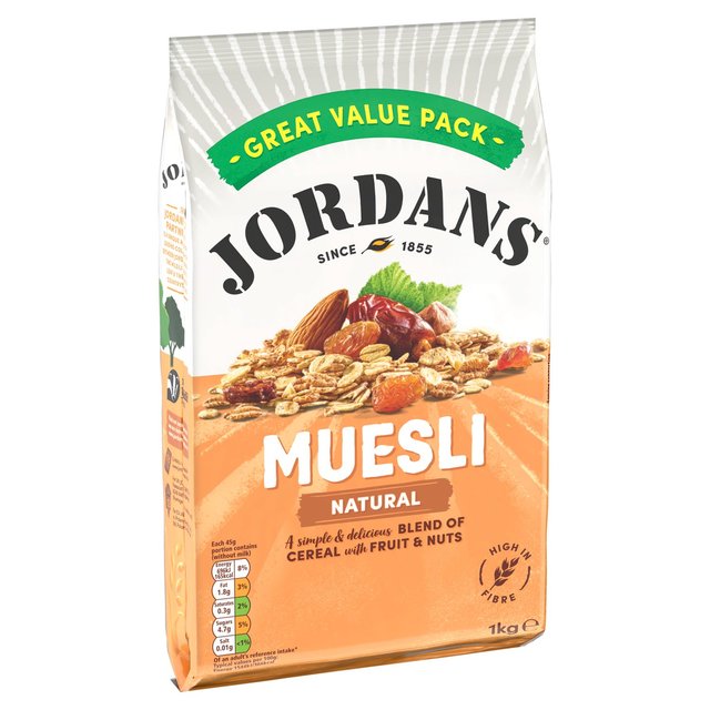 Jordans Natural Muesli Breakfast Cereal   1kg Food Cupboard M&S   