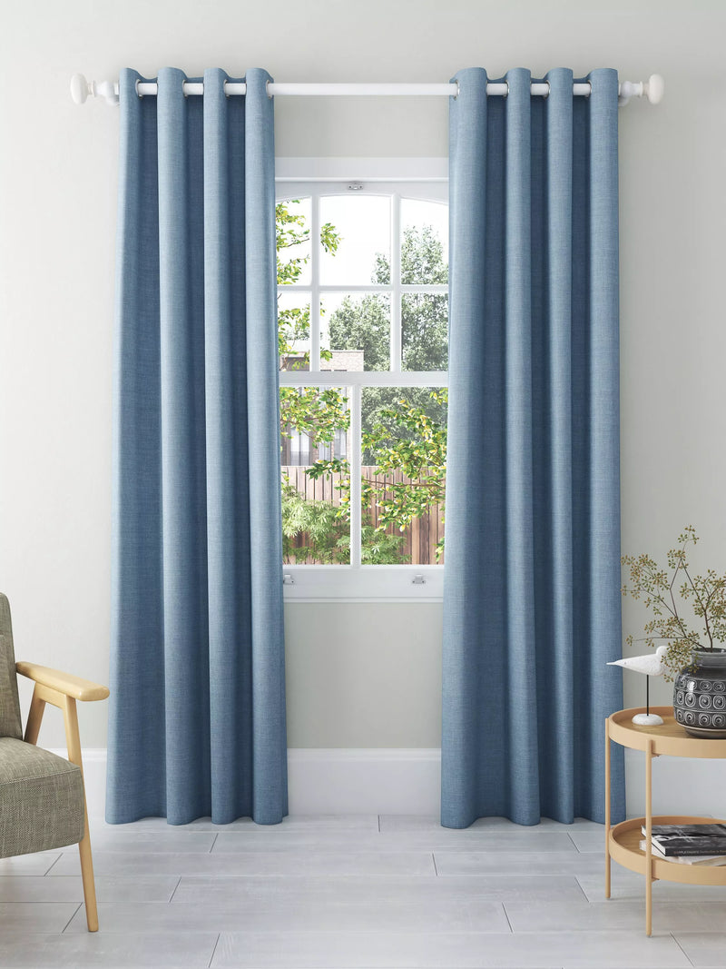 John Lewis Textured Weave Pair Blackout Lined Eyelet Curtains - 274cm Drop