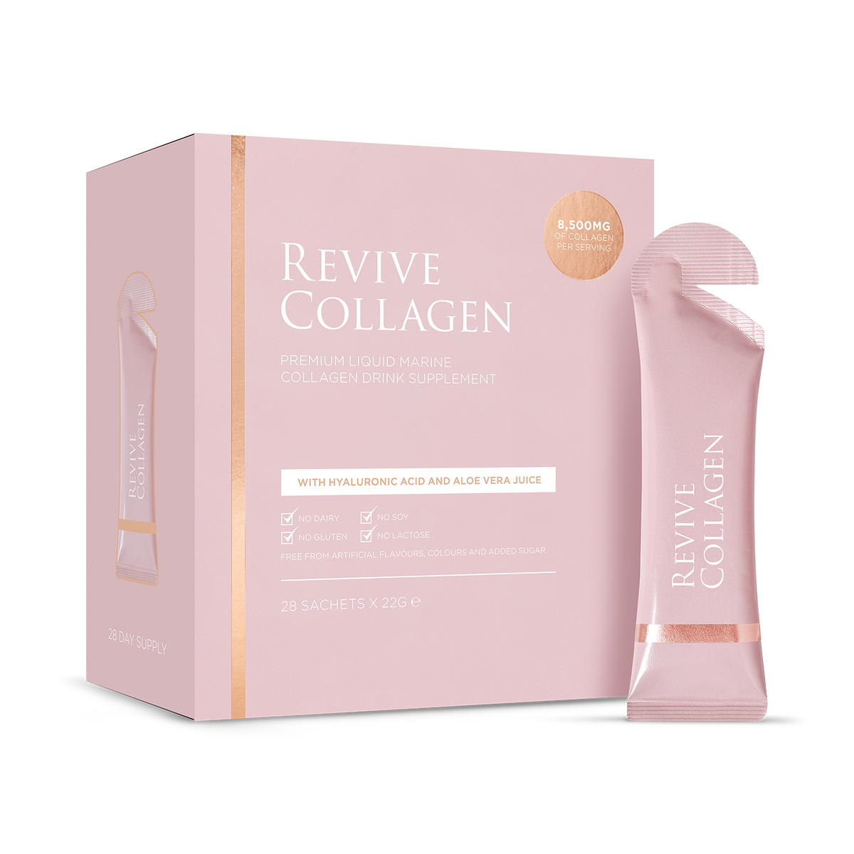 Revive Liquid Marine Collagen Drink Lime 28 Sachets, imported from the UK