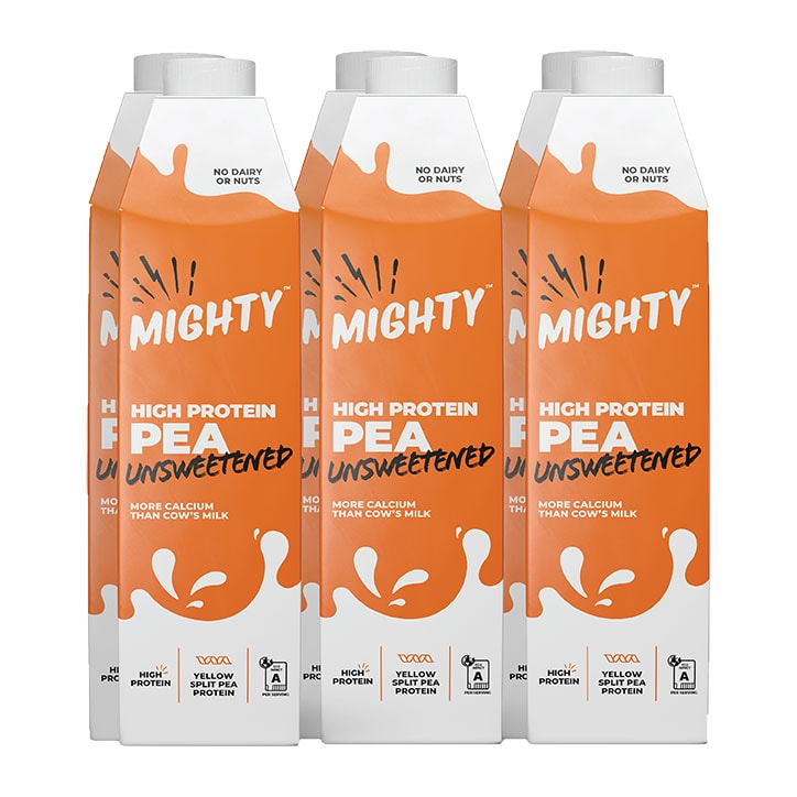 Mighty High Protein Unsweetened Pea Milk 6 x 1L GOODS Holland&Barrett