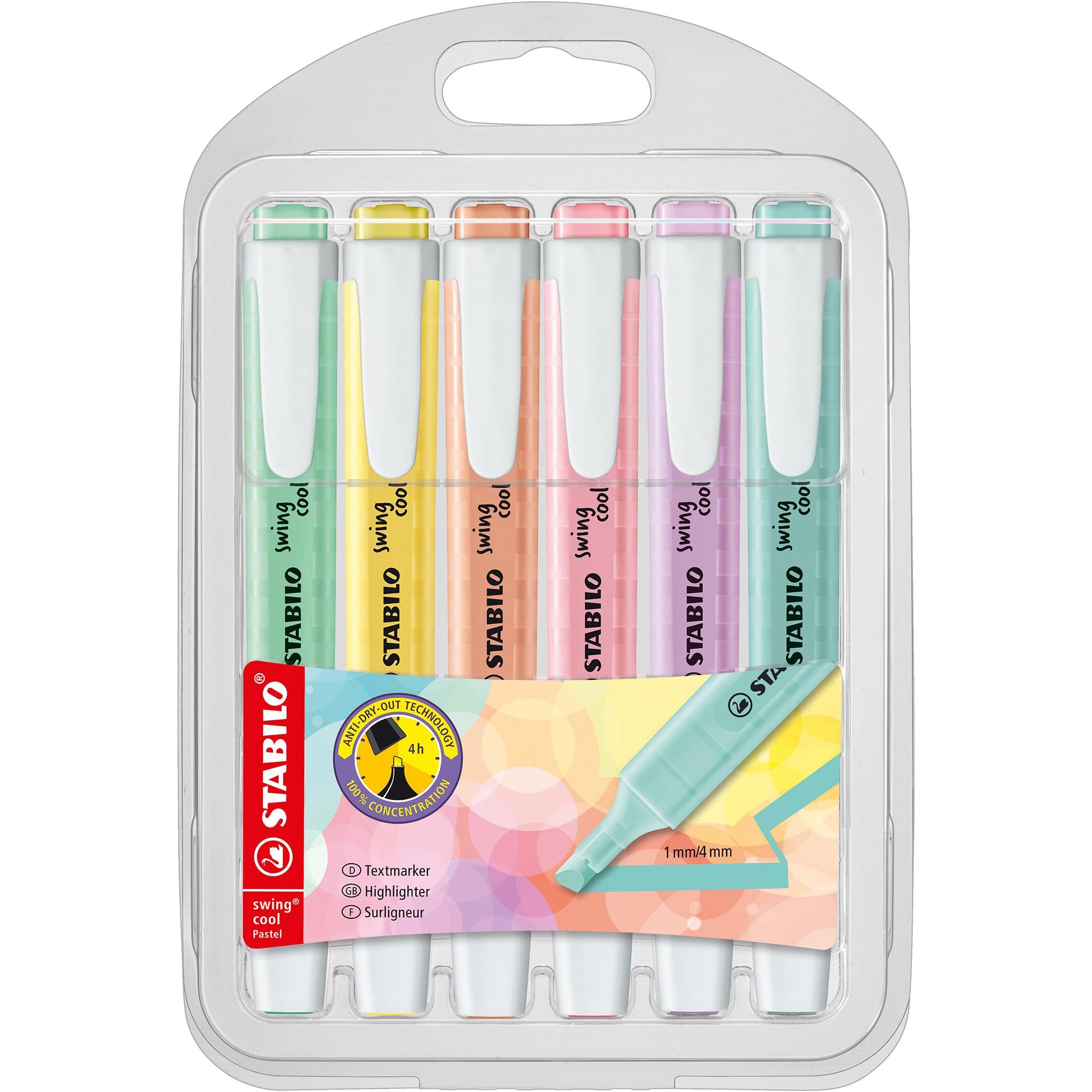 Stabilo Swing Cool Pastel Highlighters 6pk GOODS Sainsburys   