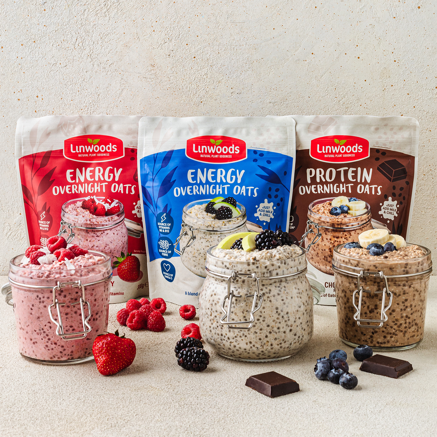 Linwoods Overnight Oats Original Energy 300g gluten free - British product