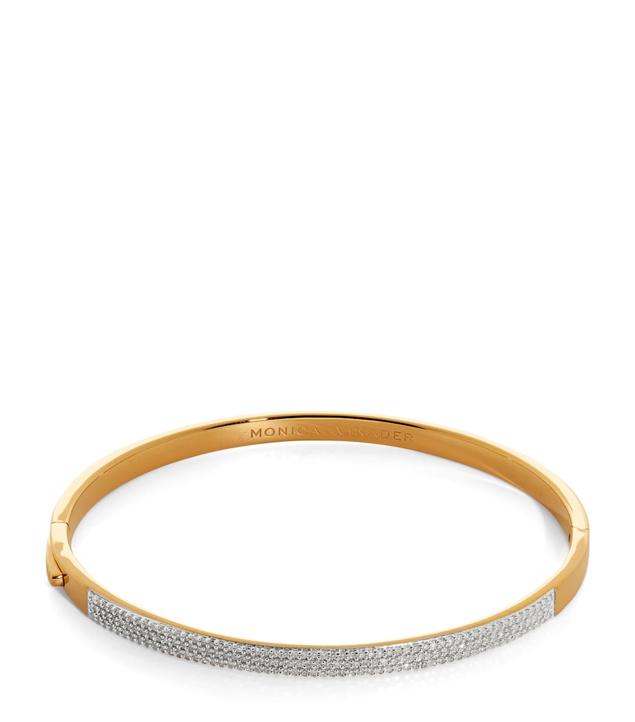 Monica Vinader Essential Pavé gold vermeil diamond bangle, UK version
