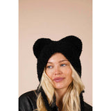 SVNX beanie with bear ears in black, one size - British product