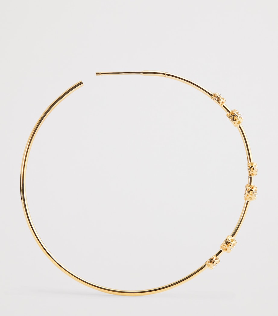 Jacquie Aiche yellow gold diamond Sophia hoop earrings - British product