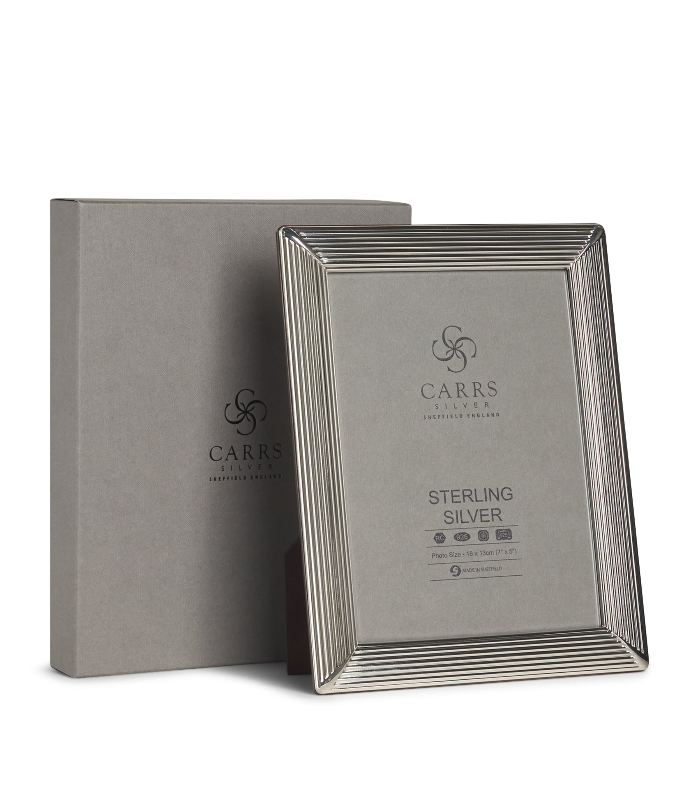 Carrs Silver sterling silver fluted photo frame 6x4 inches - British product