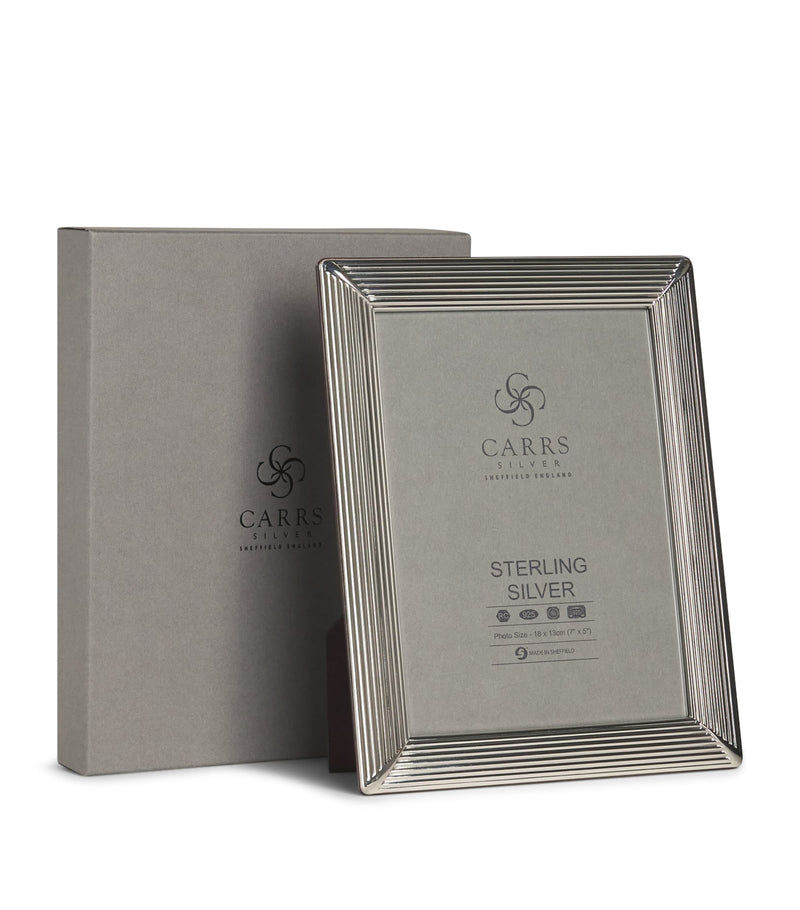 Carrs Silver sterling silver fluted photo frame 6x4 inches - British product