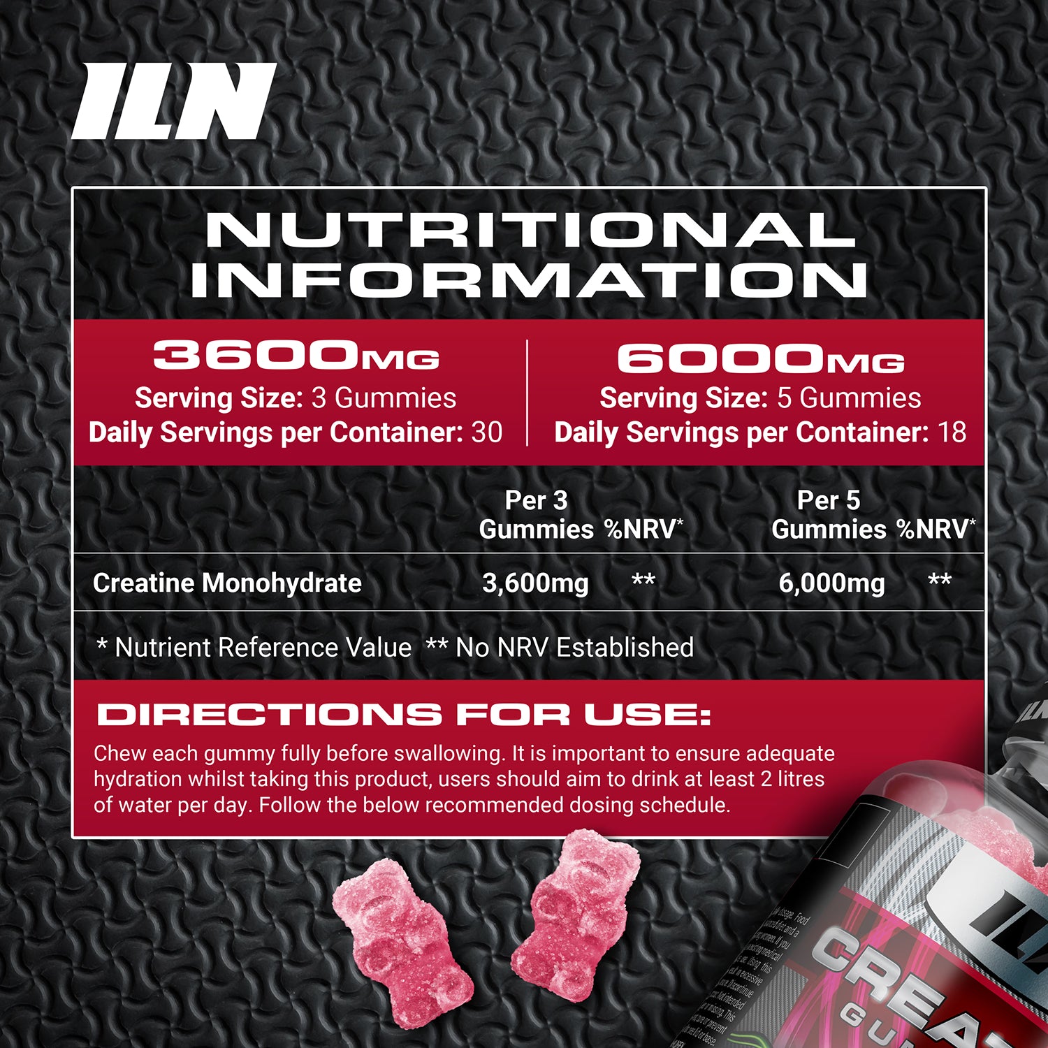 Iron Labs creatine gummies strawberry flavour 90 count (British brand)