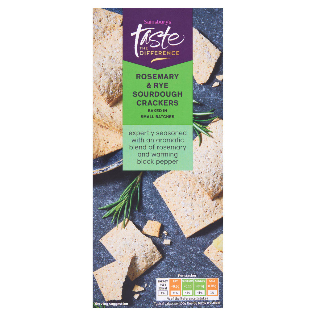 Sainsbury's Rosemary Sourdough Crackers, Taste the Difference 130g