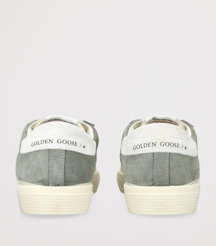 Golden Goose leather sneakers for children with star appliqué and smiley face sole, UK version