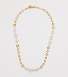 Azlee Candence circle chain necklace pavé diamond yellow gold - British product