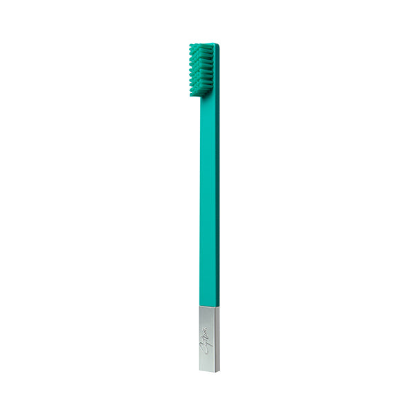 APRIORI Turquoise Blue Silver Medium Toothbrush - British product