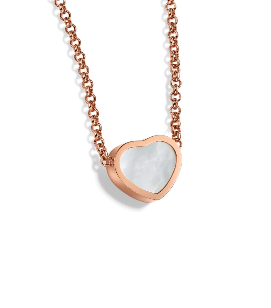Chopard Happy Hearts pendant necklace 18kt rose gold mother-of-pearl, imported from the UK