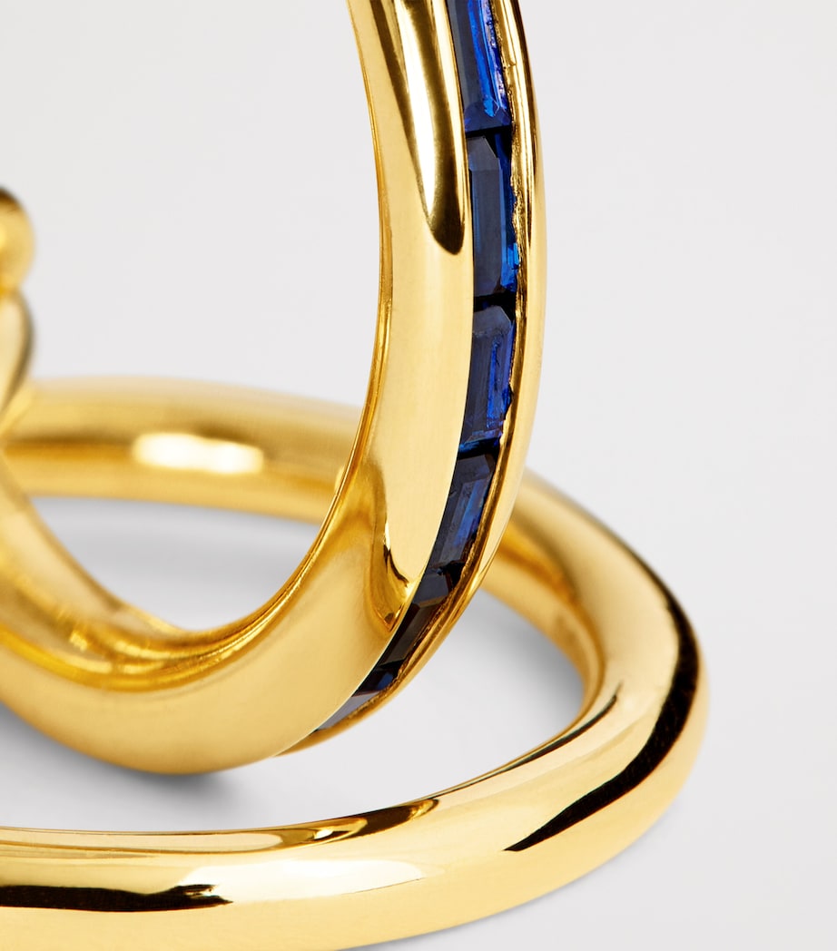 Spinelli Kilcollin yellow gold and sapphire Pyrus ring, imported from the UK