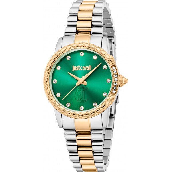 Just Cavalli green snake watch stainless steel - British product