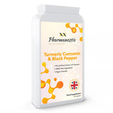 Pharmanostix Turmeric Curcumin Plus Black Pepper capsules, UK version