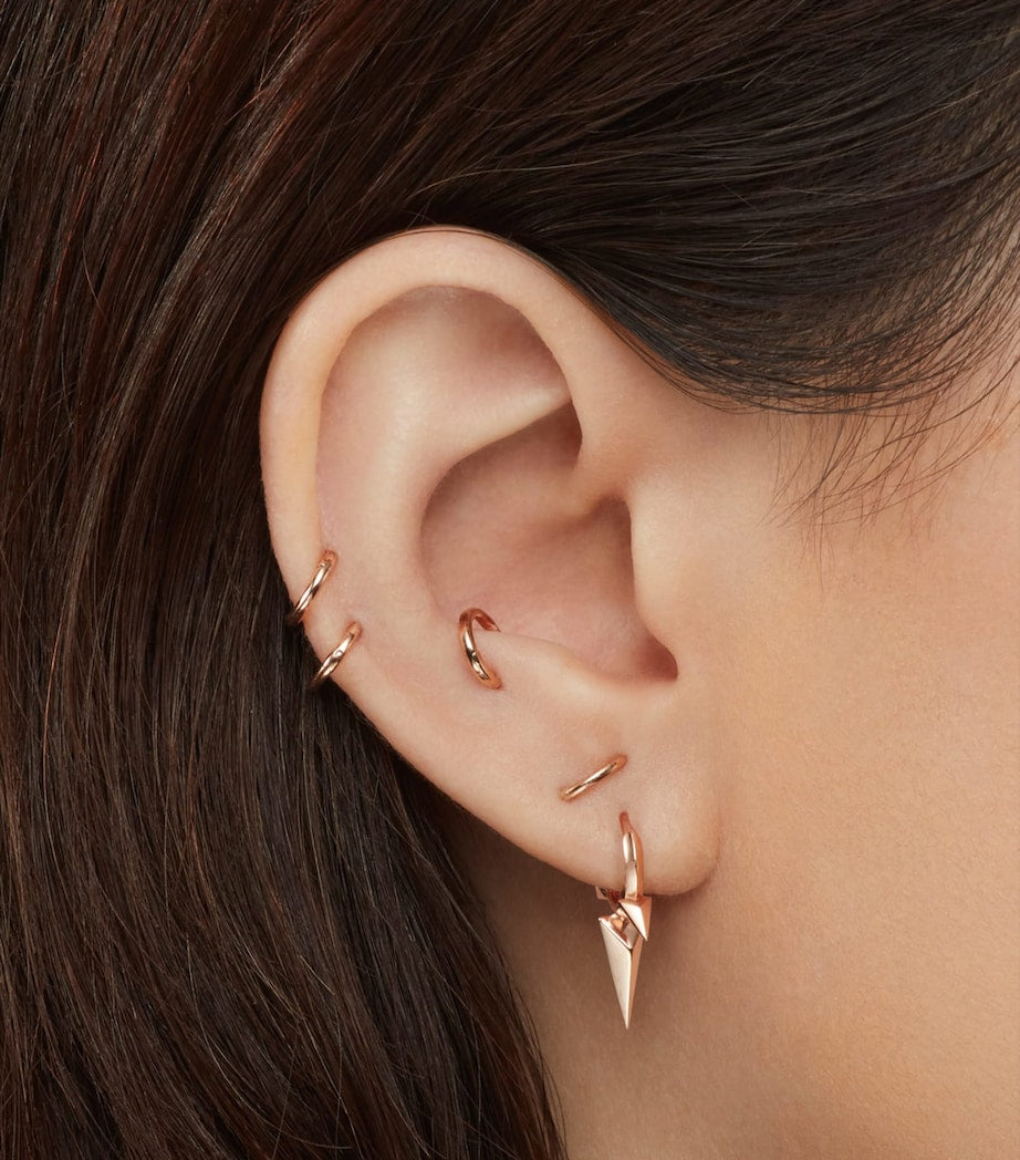 Maria Tash faceted triple spike hoop earring 6.5mm, imported from the UK