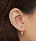 Maria Tash faceted triple spike hoop earring 6.5mm, imported from the UK