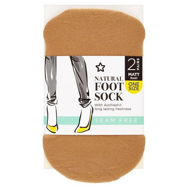 Superdrug 2 Pack Seamfree Foot Socks Natural