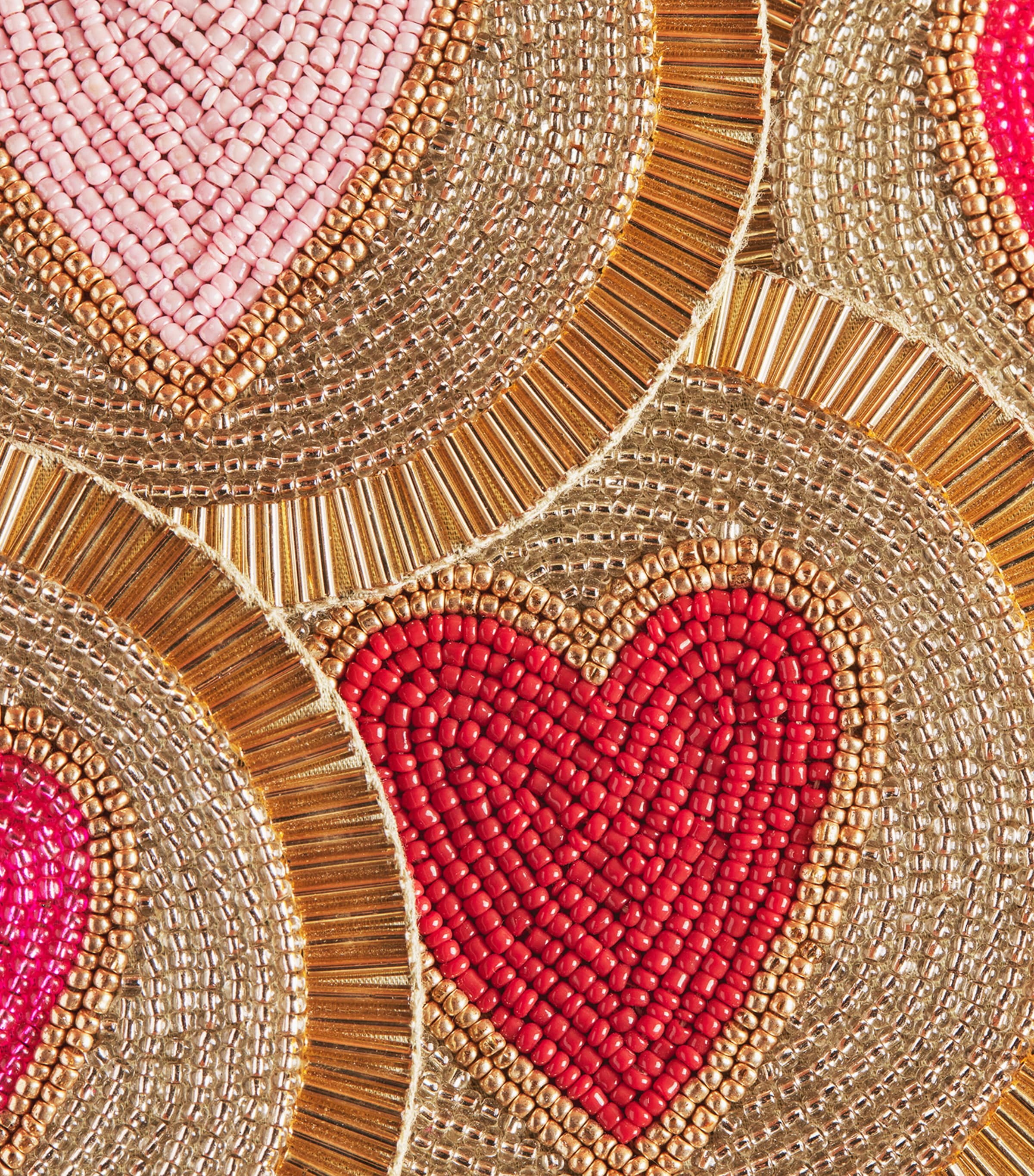 Joanna Buchanan beaded heart coasters set of 4, UK version