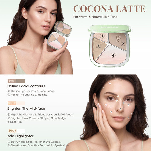 Livingandhome contour highlight palette cool skin 15.5g - British product