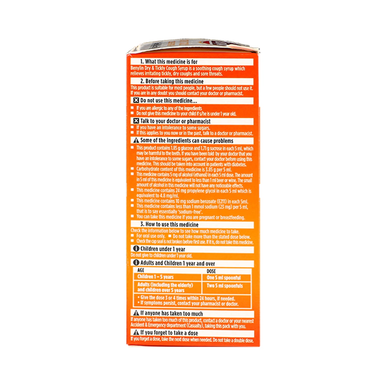 Benylin dry & tickly cough syrup 150ml - British product