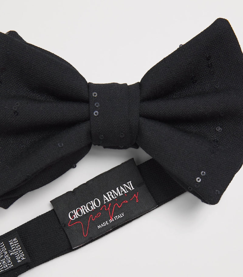 Giorgio Armani large sequin pre-tied bowtie - British product