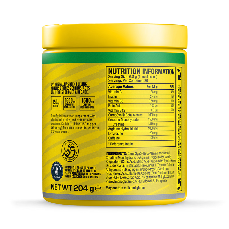 Cellucor C4 Original Pre-Workout Green Apple 180g - British product