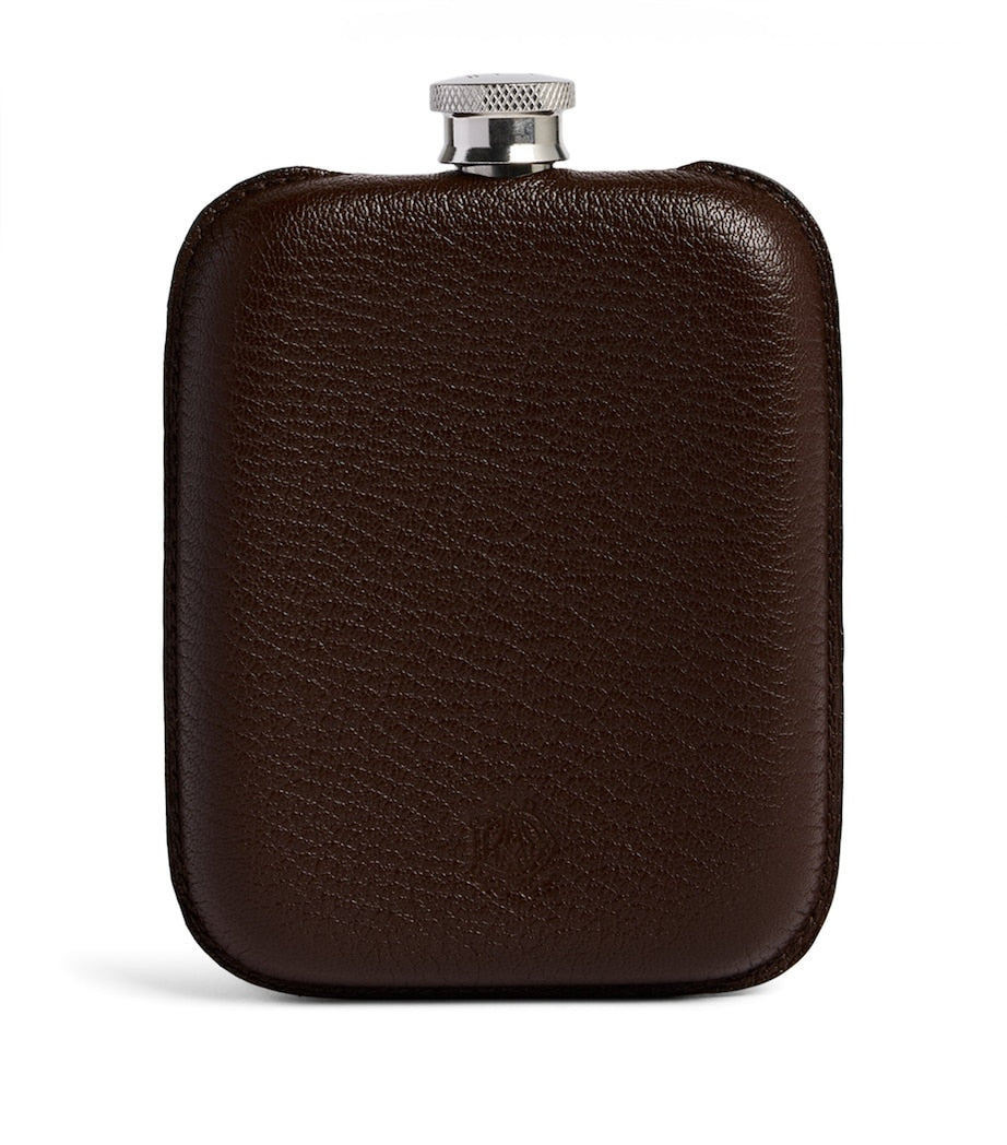 Dunhill leather-wrapped flask (British brand)