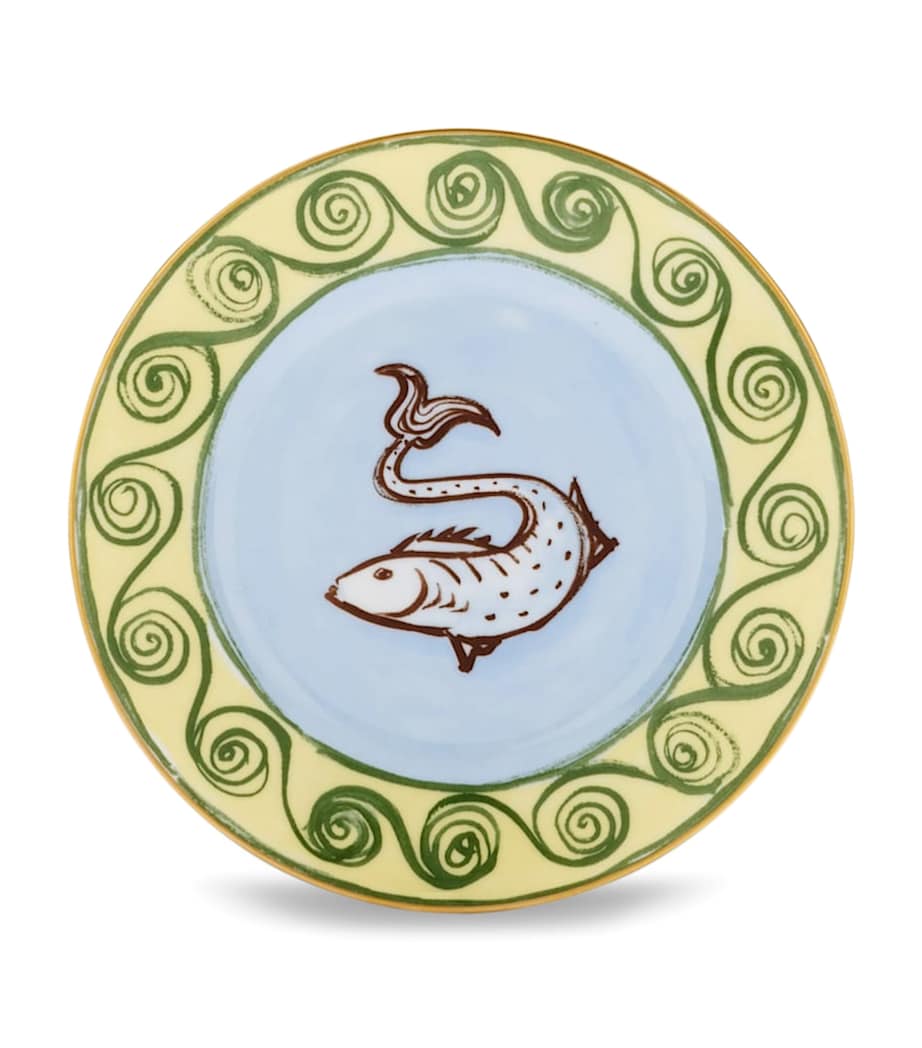 GINORI 1735 porcelain bread plate with gold threading, 16cm, UK version