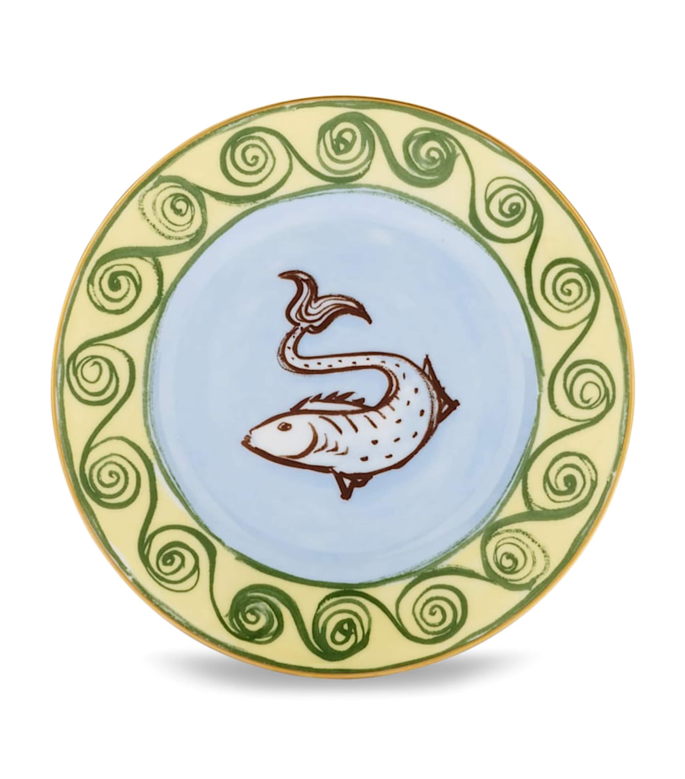 GINORI 1735 porcelain bread plate with gold threading, 16cm, UK version