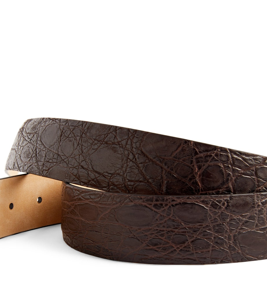 Giorgio Armani crocodile leather belt 3.5cm, imported from the UK