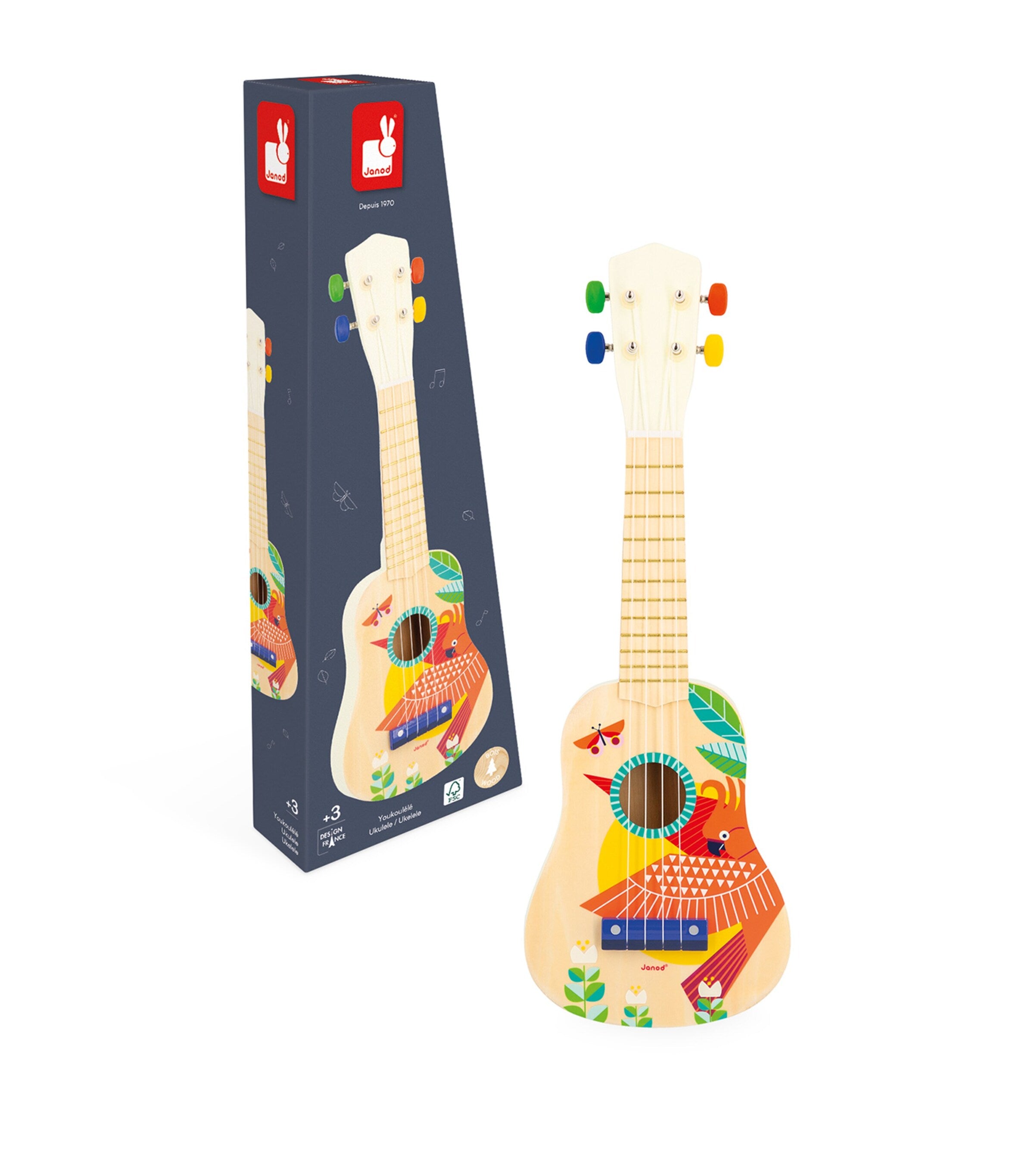 Janod wooden ukulele, UK version