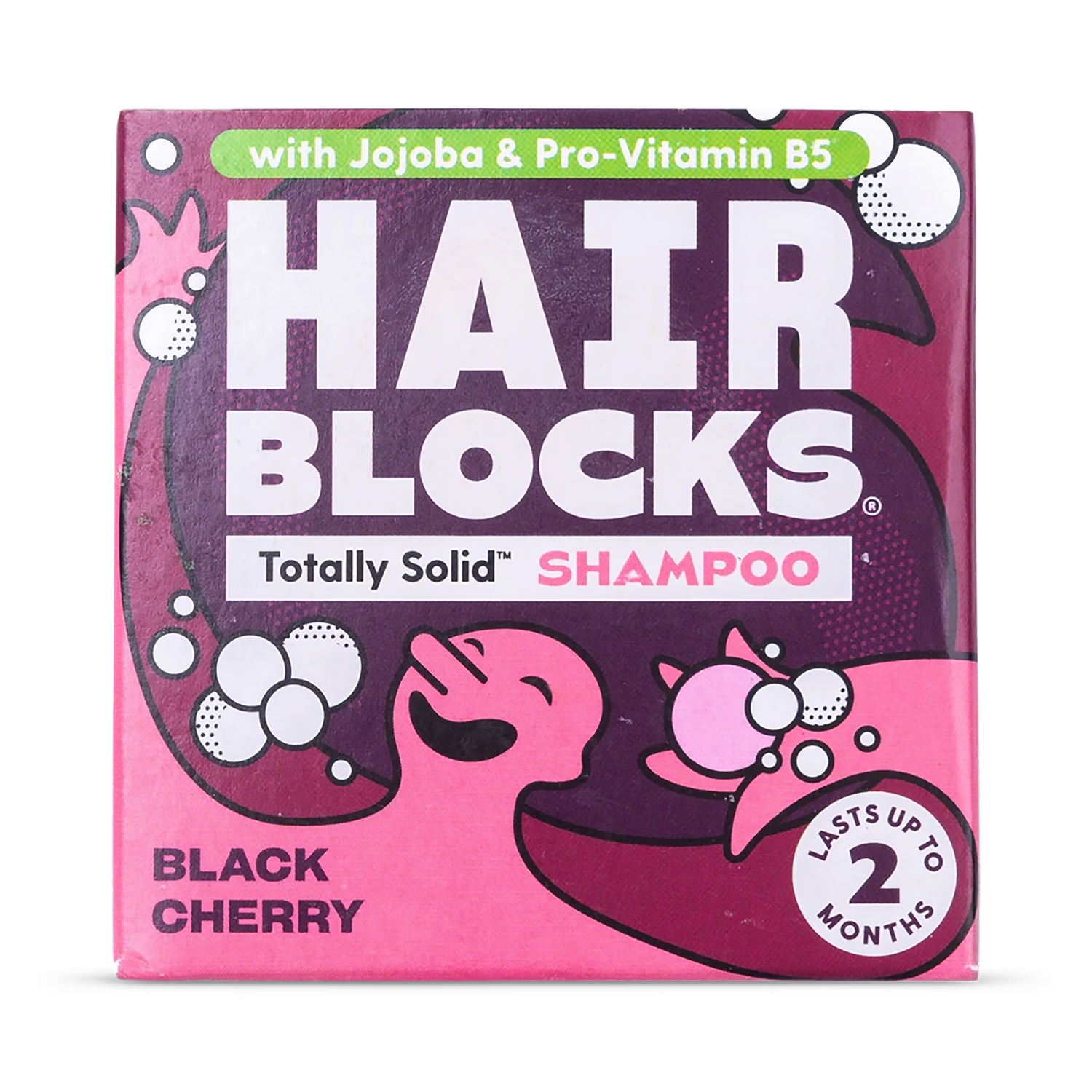 Hair Blocks solid shampoo bar Black Cherry, imported from the UK