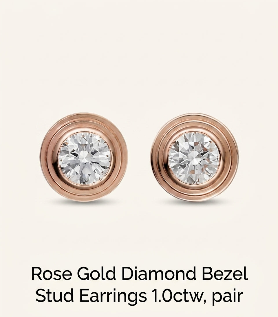 Cartier d'Amour rose gold diamond earrings, imported from the UK