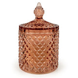 Candlelight embossed candle jar Jhangya Pink, imported from the UK