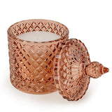 Candlelight embossed candle jar Jhangya Pink, imported from the UK