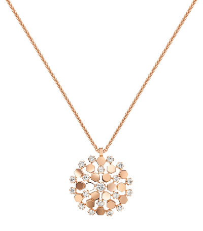Harrods Chaumet Bee de Chaumet Rose Gold and Diamond Pendant Necklace 25mm- Buy online at McGrocer
