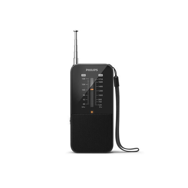 Philips TAR1509 portable FM/AM radio in black, UK version
