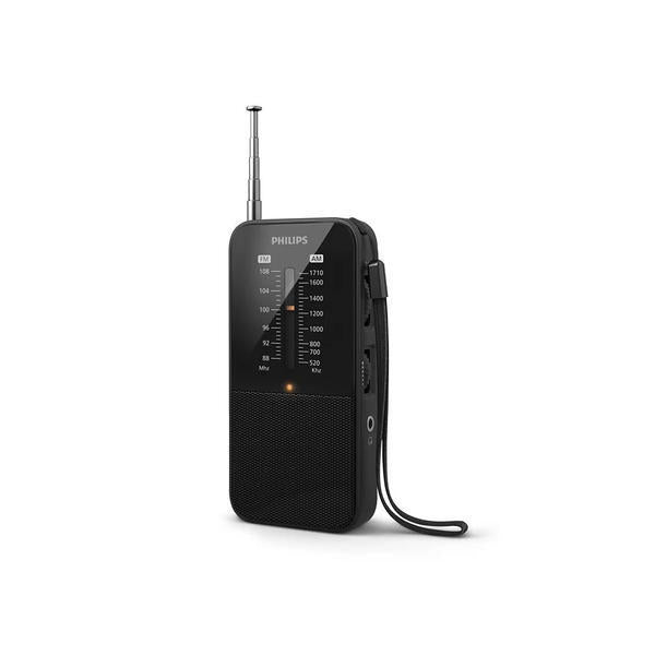 Philips TAR1509 portable FM/AM radio in black, UK version