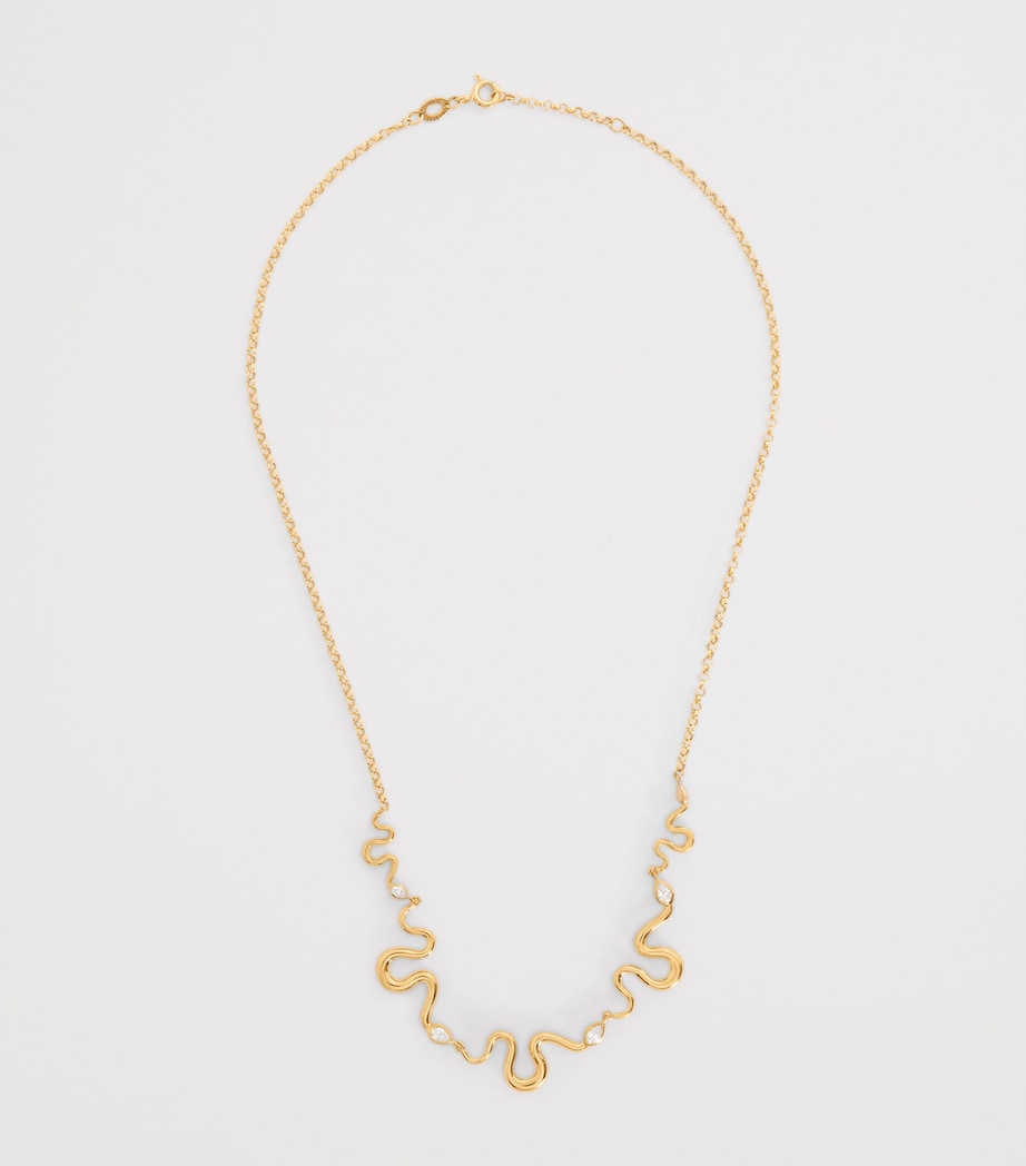 L'Atelier Nawbar Boa necklace in yellow gold with diamonds, UK version