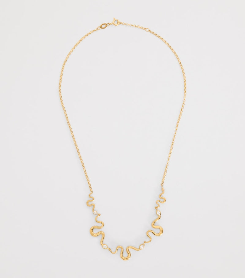 L'Atelier Nawbar Boa necklace in yellow gold with diamonds, UK version