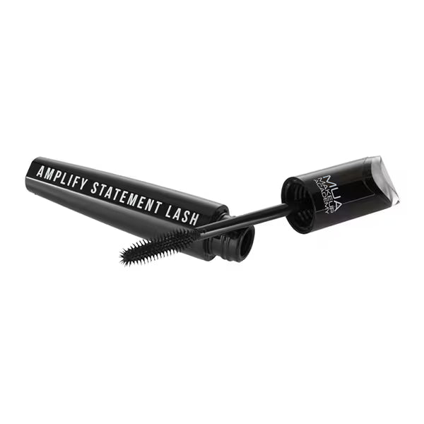 MUA Amplify Black mascara tube packaging, imported from the UK