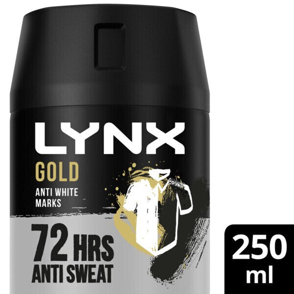 Lynx Men Gold Anti-Perspirant Deodorant Spray 150ml GOODS Superdrug 250ML  