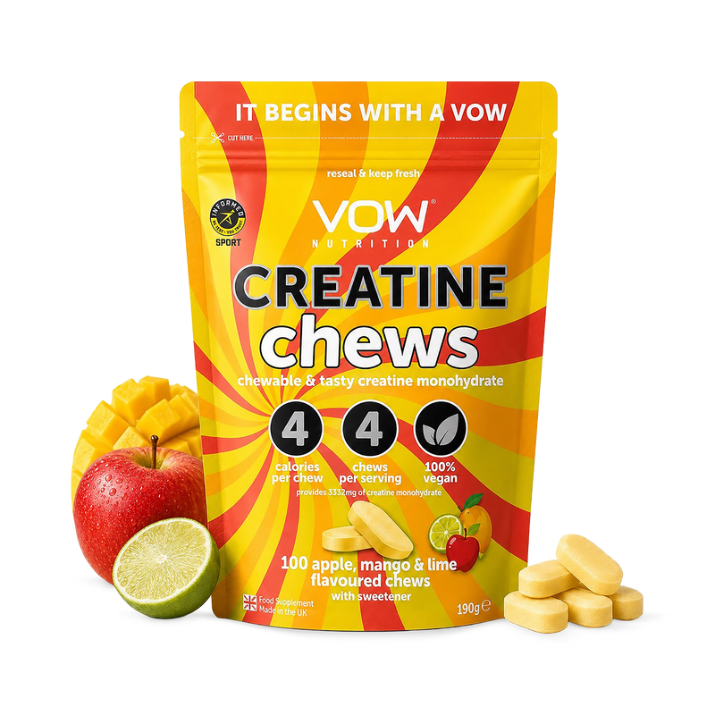 Vow Nutrition Creatine Chews Apple Mango & Lime 100 Chews, UK version
