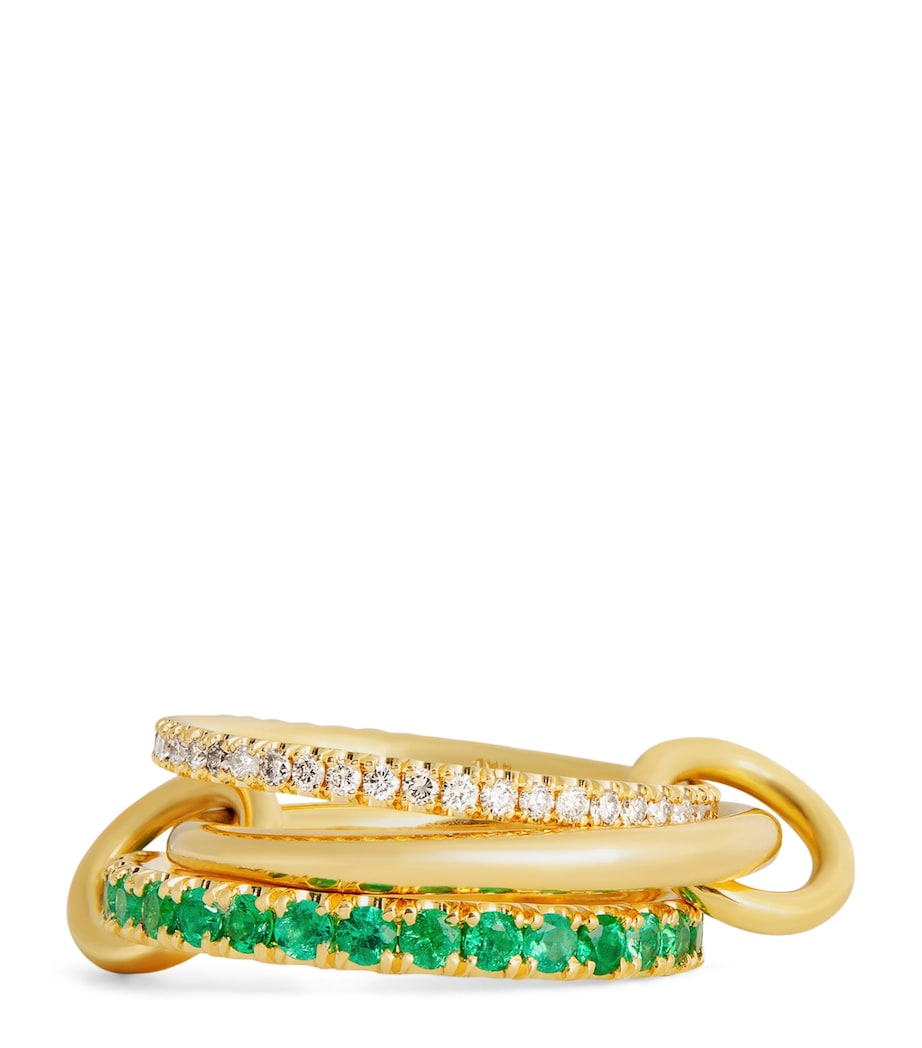 Spinelli Kilcollin Norah ring with emerald and diamonds, imported from the UK