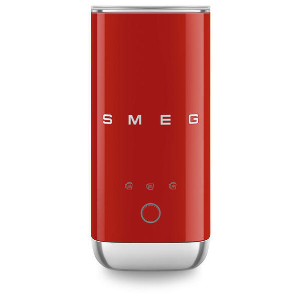 Smeg compact mini milk frother in red - British product