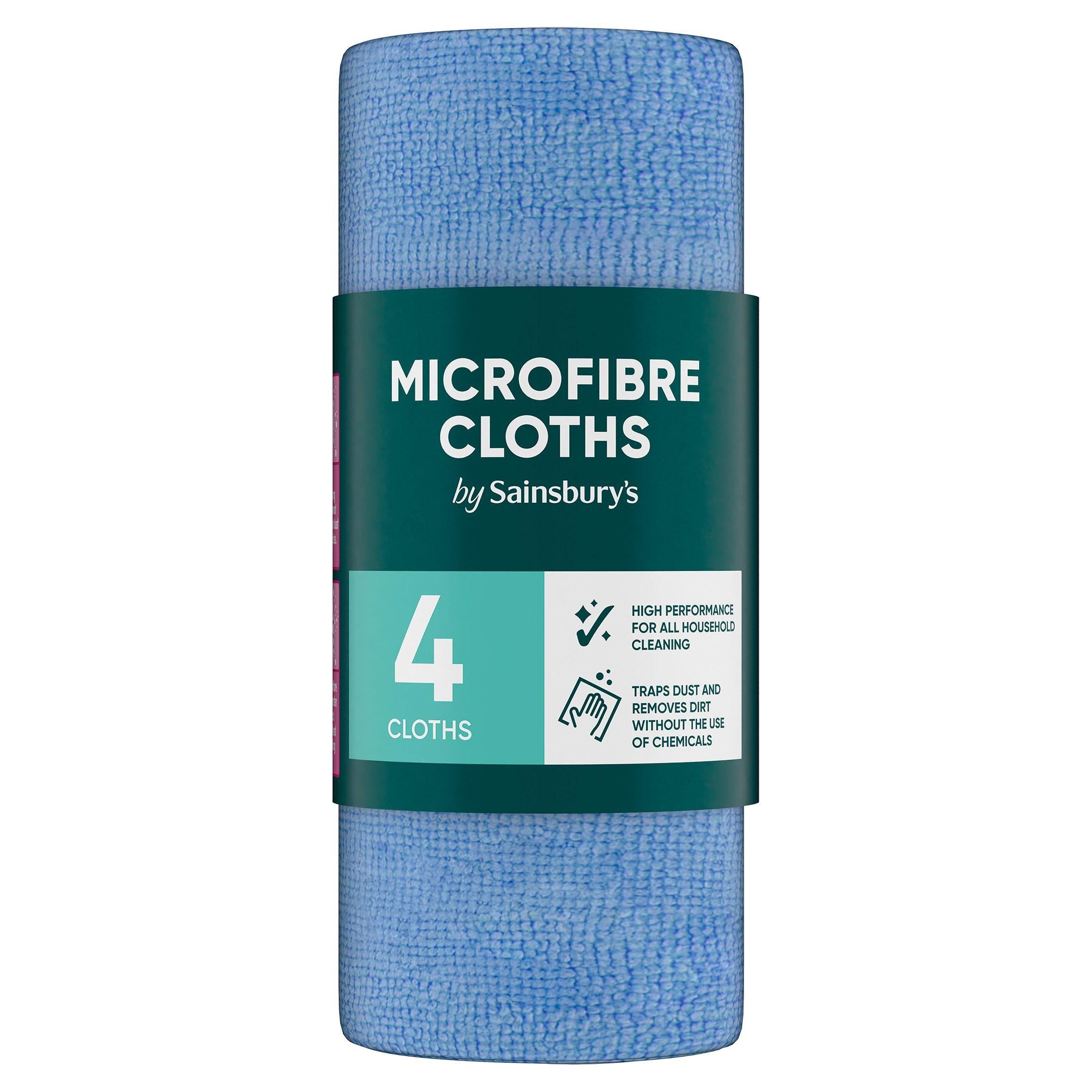 Sainsbury's Microfibre Cloths x4 GOODS Sainsburys   