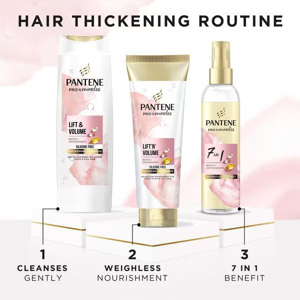 Pantene Lift Volume Bundle 400ml 275ml 145ml, imported from the UK